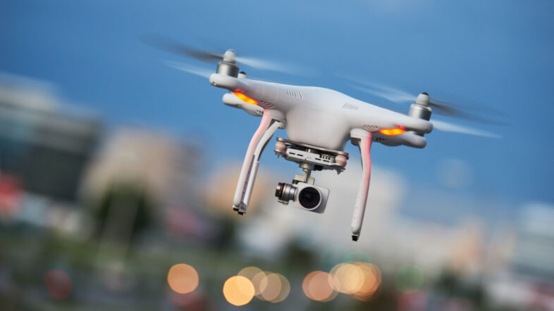 drone quadcopter with digital camera.